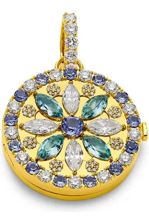 BUDDHA MAMA Medallón Mandala en oro amarillo de 20kt con gemas