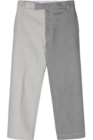 Thom Browne Jeans rectos con diseño de dos tonos