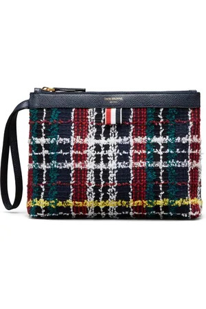 Thom Browne Cosmetiquera con motivo de cuadros tartán