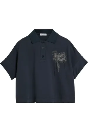 Brunello Cucinelli Playera tipo polo con motivo bordado