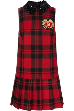Elisabetta Franchi Vestido con motivo de cuadros tartán