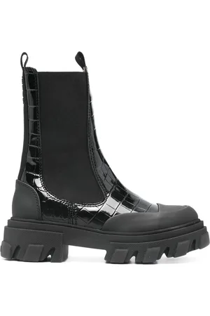 Ganni Botas Chelsea con efecto de piel de cocodrilo