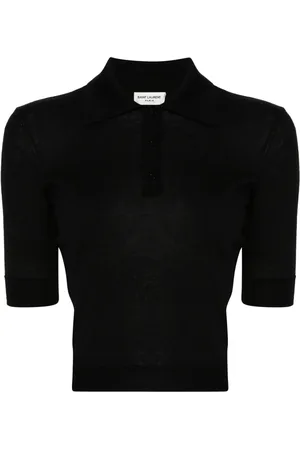 Saint Laurent Playera tipo polo con bordado Cassandre