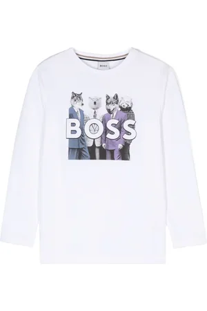 HUGO BOSS Playera con estampado de lobo