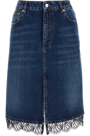 Stella McCartney Falda de mezclilla con ribetes de encaje