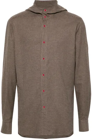 Kiton Hoodie con motivo pied de poule