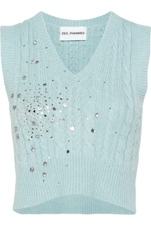 Des Phemmes Top con apliques de strass