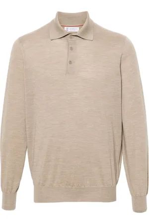Brunello Cucinelli Playera tipo polo de tejido fino