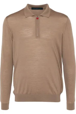 Kiton Playera tipo polo con manga larga