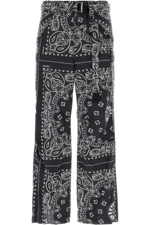 SACAI Pantalones cargo con estampado de bandana