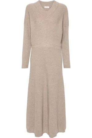 Brunello Cucinelli Vestido largo tejido de canalé