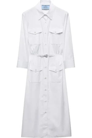 Prada Vestido camisero de popelina