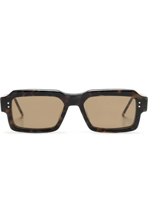 Thom Browne Lentes de sol con armazón rectangular