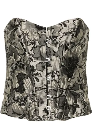 CARINE GILSON Corset con brocado floral