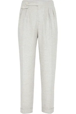 Brunello Cucinelli Pantalones de vestir a cuadros príncipe de Gales