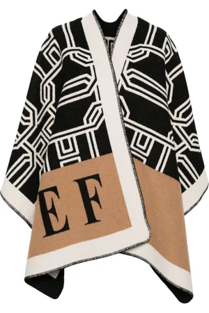 Elisabetta Franchi Poncho con motivo geométrico