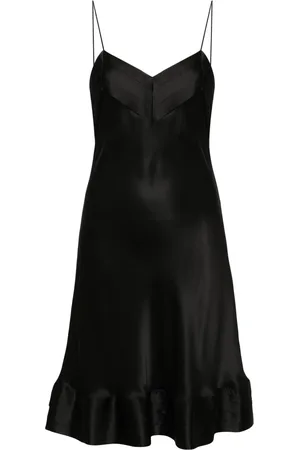 CARINE GILSON Slip dress de seda plisado