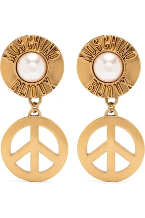 Moschino Arete con dije de símbolo de paz
