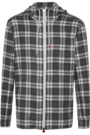 Kiton Hoodie a cuadros con capucha