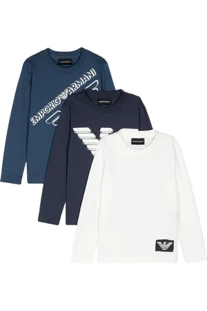 Emporio Armani Set de tres playeras con logo estampado