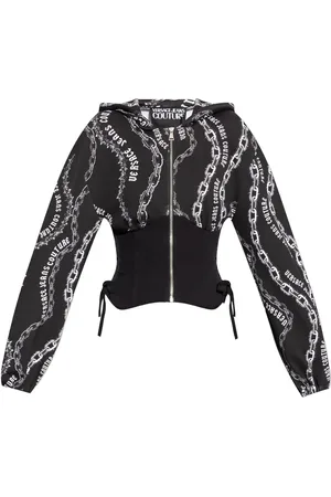 VERSACE Hoodie con estampado Chain Couture