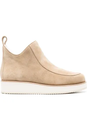 GABRIELA HEARST Botas texturizadas con puntera redonda y tacón de 40mm
