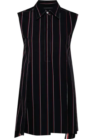 Thom Browne Vestido camisero con rayas RWB