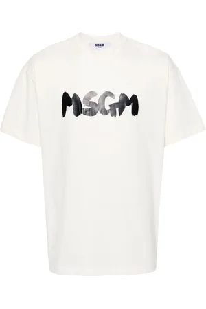 Msgm Playera con logo de pinceladas