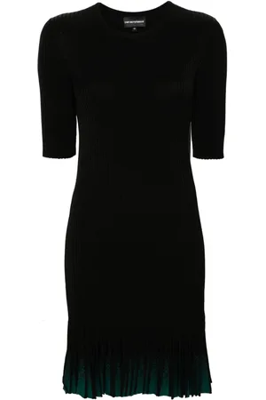 Emporio Armani Vestido de seda corto plisado