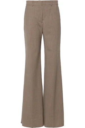 Sportmax Pantalones acampanados con cuadros estampados