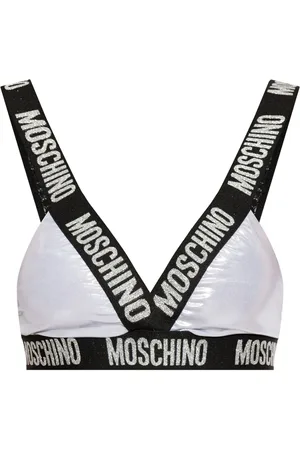 Moschino Top de bikini estilo triángulo con logo