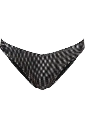 Moschino Bikinis bottom metalizados con logo estampado