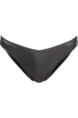 Moschino Bikinis bottom metalizados con logo estampado