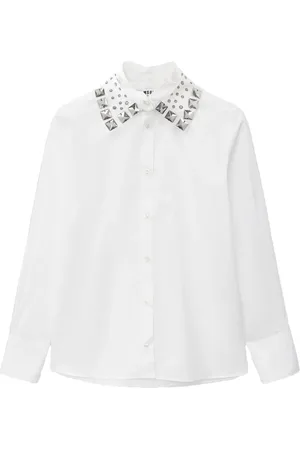 Msgm Camisa con botones y apliques en el cuello