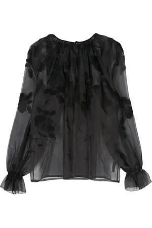 ERMANNO SCERVINO Blusa de organza con encaje floral
