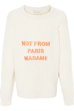 Drôle de Monsieur Suéter Le Maille Tressée Slogan