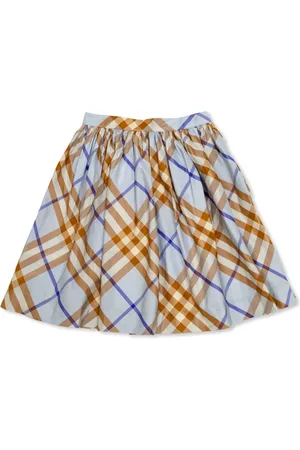 Burberry Falda de seda plisada con motivo de cuadros