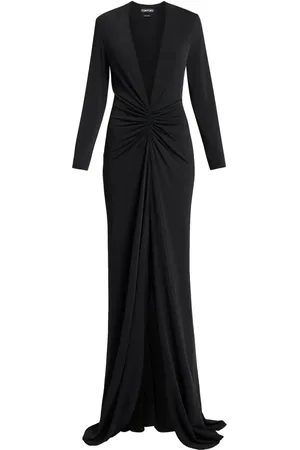 Tom Ford Vestido manga larga con cuello en V