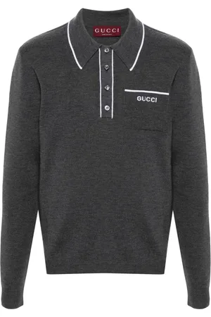 Gucci Playera tipo polo con logo en intarsia