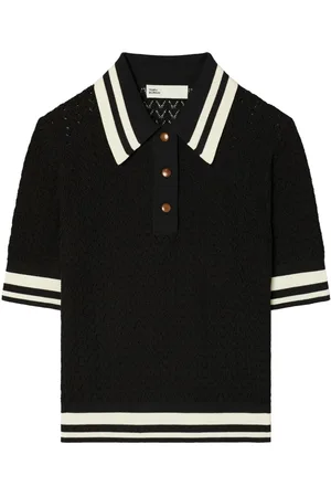 Tory Burch Playera tipo polo de tejido calado