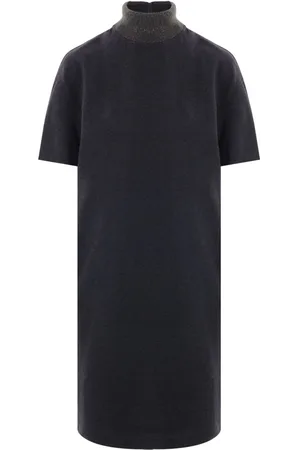 Brunello Cucinelli Vestido midi con detalle de cadena