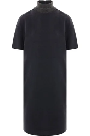 Brunello Cucinelli Vestido midi con detalle de cadena