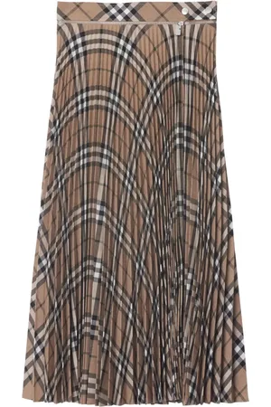 Burberry Falda plisada con motivo de cuadros