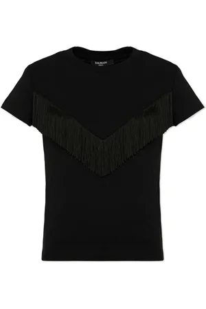 Balmain Playera con detalle de flecos