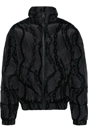 VERSACE Chamarra capitonada con estampado