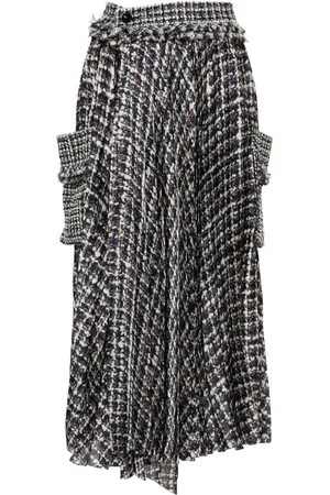 SACAI Falda midi con estampado de tweed
