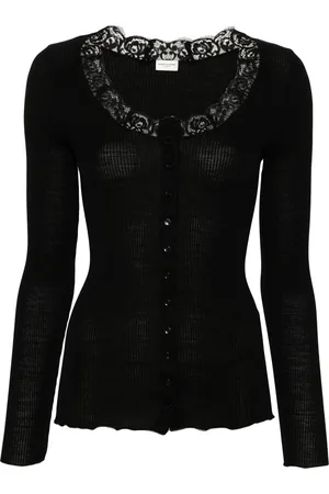 Saint Laurent Cárdigan con detalle de encaje