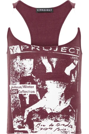 Y / PROJECT Camiseta con correa de rock estampada