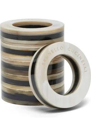 Brunello Cucinelli Set de seis anillos para servilletas con logo grabado