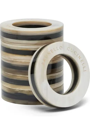 Brunello Cucinelli Set de seis anillos para servilletas con logo grabado